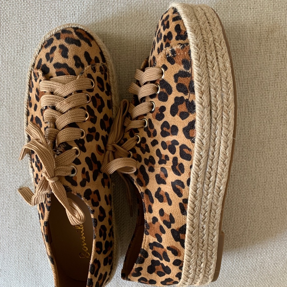 Leopard print platforms